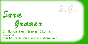 sara gramer business card